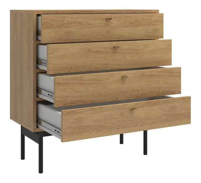 Comodă Oscar O5 (hikor natural + negru)