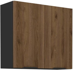 Horná kuchynská skrinka Manana 80 G 72 2F (korpus: čierna matná + front: orech okapi)