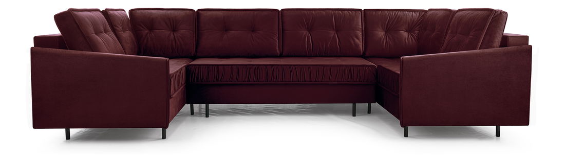 U alakú sarokkanapé Aliran U (bordó) (J)