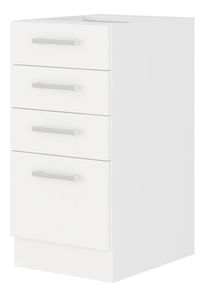 Dolná kuchynská skrinka Edris 40 D 4S BB (biela)