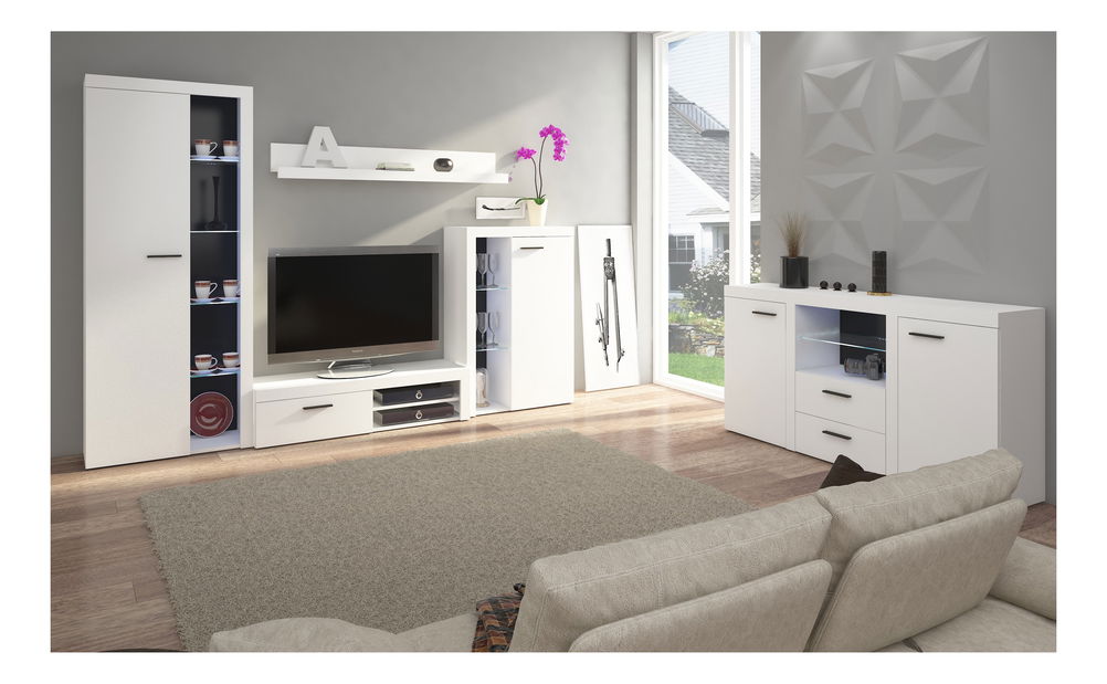 Mobilier living Rudby (Alb) (fără iluminat)