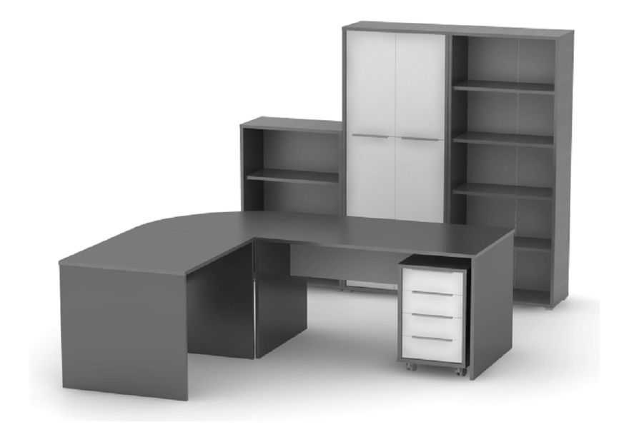 Skrinka na kolieskach Tempo Kondela Romania (grafit + biela)