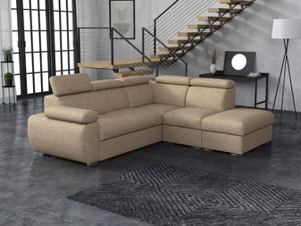 Rohová sedačka Gozo 2RR1P (hnedá) (s úl. priestorom) (P)