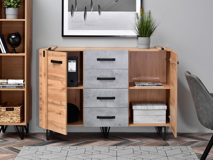 Mobilier living Suspendera SH05 (stejar + negru)