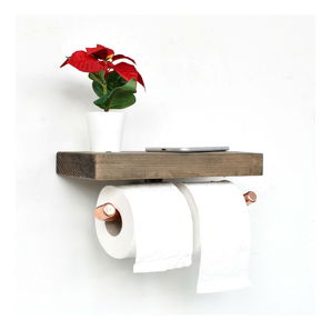 Zidni držač za wc papir Nenanu 20 (ružičasto zlato + orah)