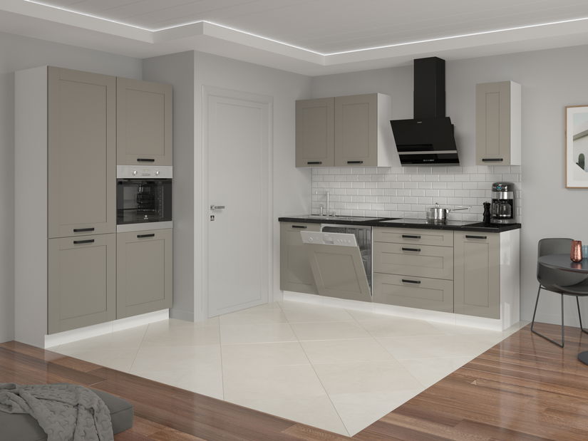 Dulap inferior de bucătărie de colț Lucid 89 x 89 DN 1F BB (claygrey + alb)