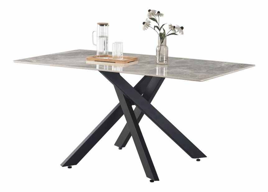 Blagovaonski stol 160 XENOS (svijetlosiva + crna) (za 6 do 8 osoba)