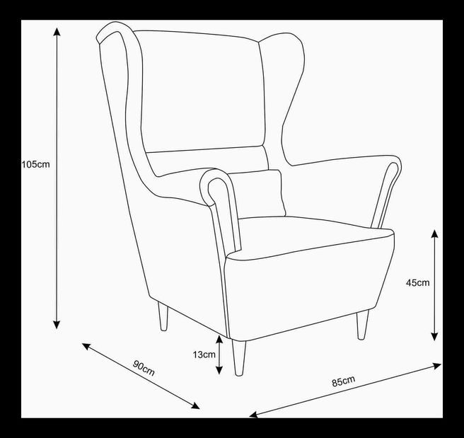 Kreslo ušiak Ushabi (sivá)