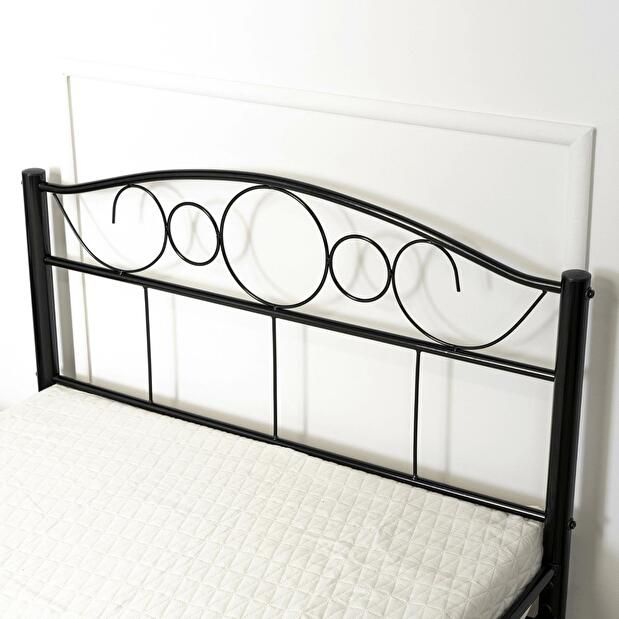 Kovová posteľ 90 cm Granjeros (čierna) (s roštom)