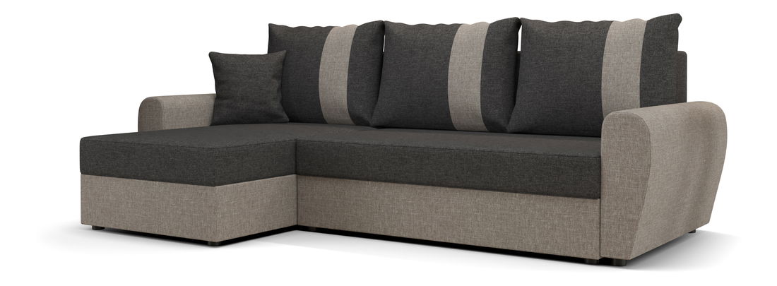 Rohová sedacia súprava Daven L (sivá + hnedá) (L)