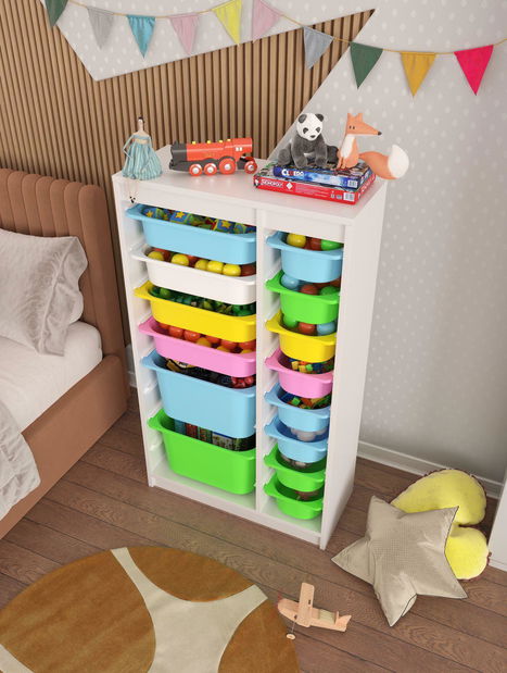 Organizator za igračke Dremonka 6 (bijela + više boja)