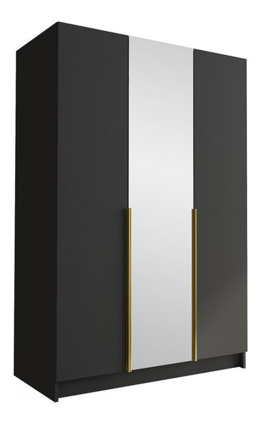 Ormar za garderobu Merpata II (bijela + zlatna) (s ogledalom)