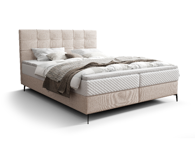 Bračni krevet 200 cm Infernus Comfort (bež) (s podnicom, s prostorom za odlaganje)