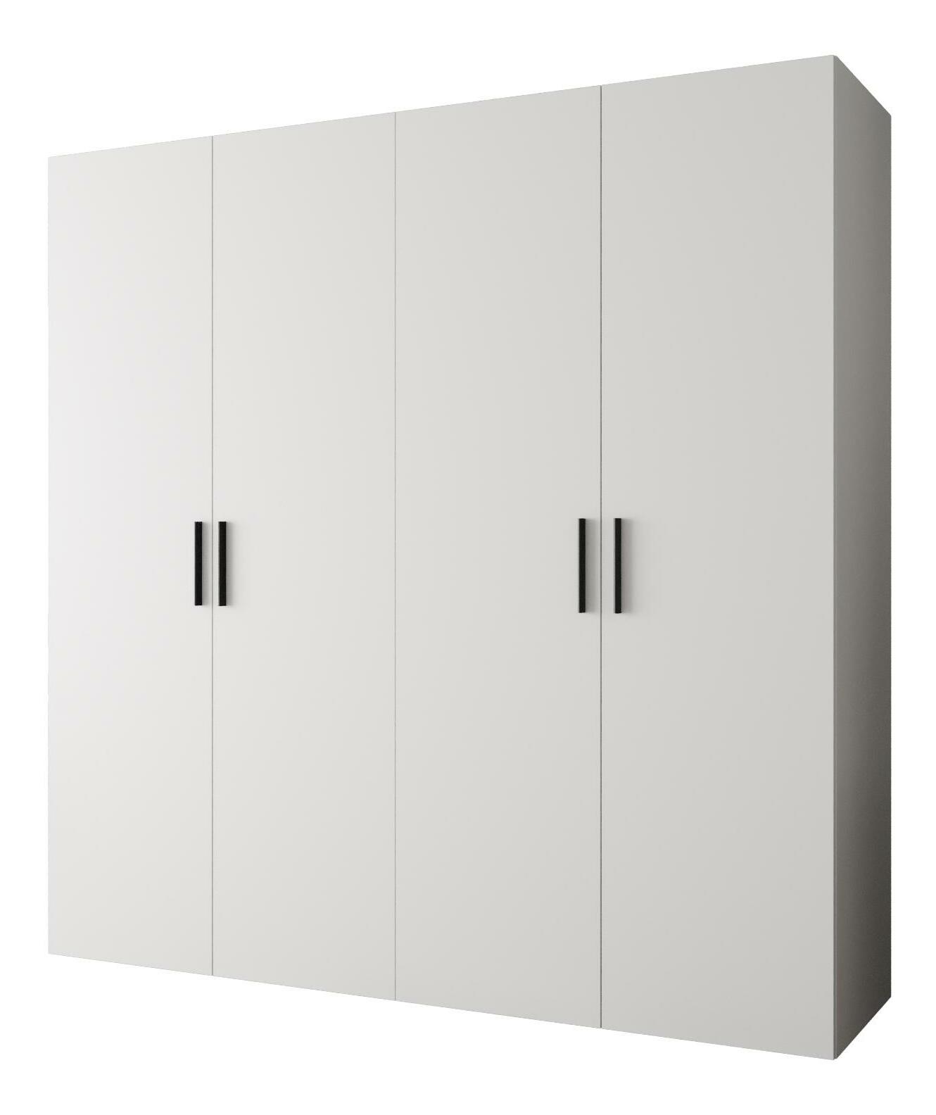 Ormar za garderobu 200 cm Borry 1 (bijela + crna)