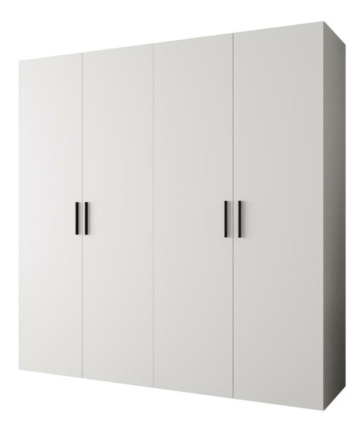 Šatníková skriňa 200 cm Borry 1 (biela + čierna)