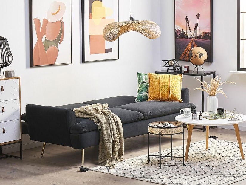 Háromszemélyes kanapé Vischer (fekete) 