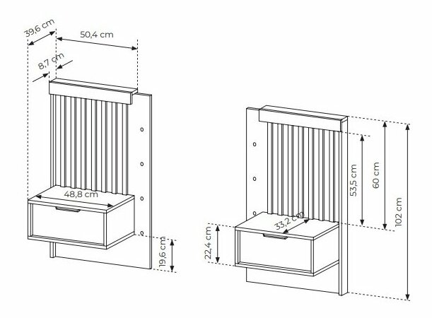 Set 2 ks. nočných stolíkov Tallin D (dub artisan + antracit)