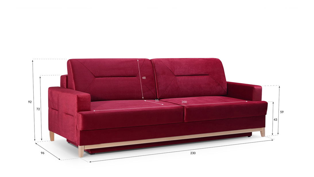 Canapea 3 locuri Lumby (verde închis)