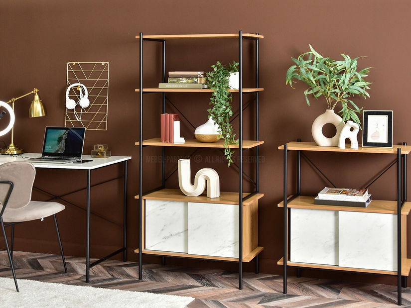 Regál Almasa A3 (fehér márvány + fekete)