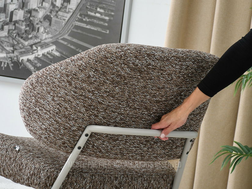 Kreslo Estrida F (tmavobéžová + sivá)