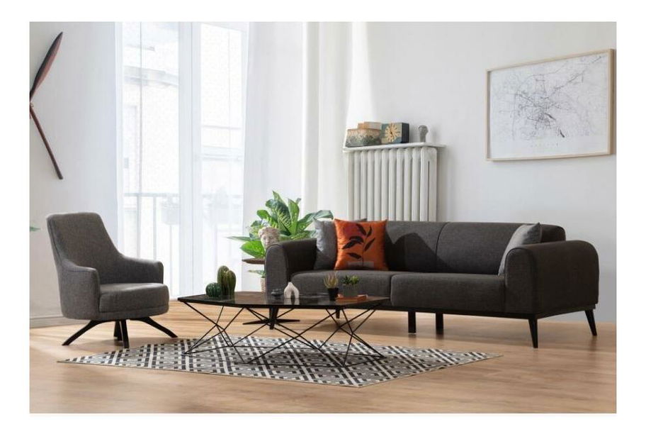 Fotel Kapruna (világosszürke + fekete)