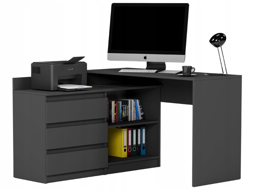 Sarok PC asztal Norgu (antracit)
