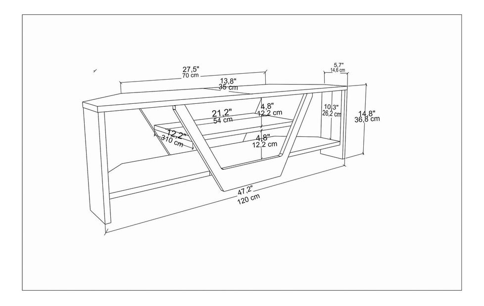 Masă TV/Dulap Sarra (Alb + Stejar) 