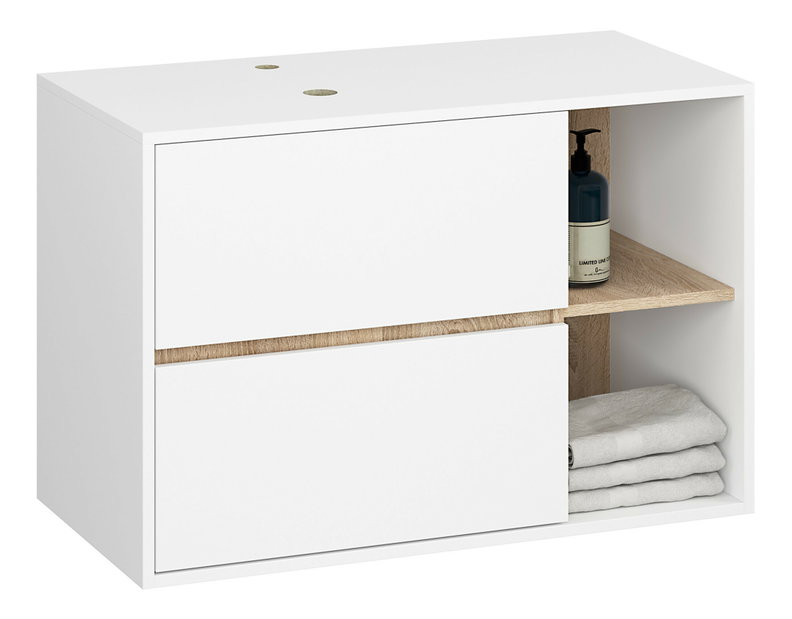 Set mobilier baie Vambos luxe (alb + stejar sonoma)