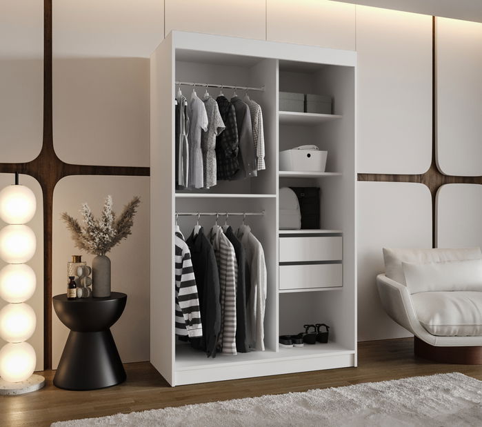 Ruhásszekrény 120 cm Lulu (fehér) 