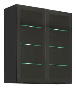 Dulap superior de bucătărie Arikona Monzesa Sobera 80 GS 90 2F (negru) 