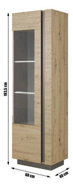 Vitrin City Typ 60 (Tölgy Artisan + Grafit)