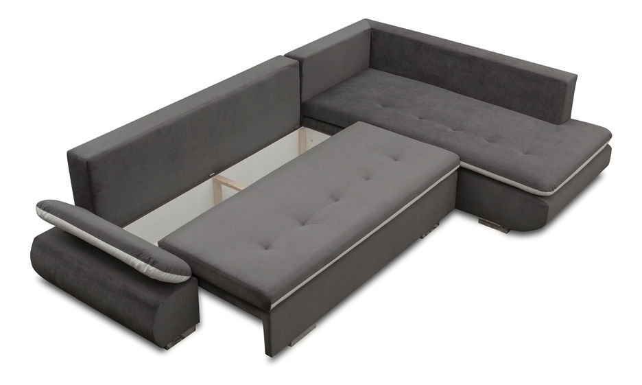 Rohová sedačka Artamo (hnedá + biela) (P)