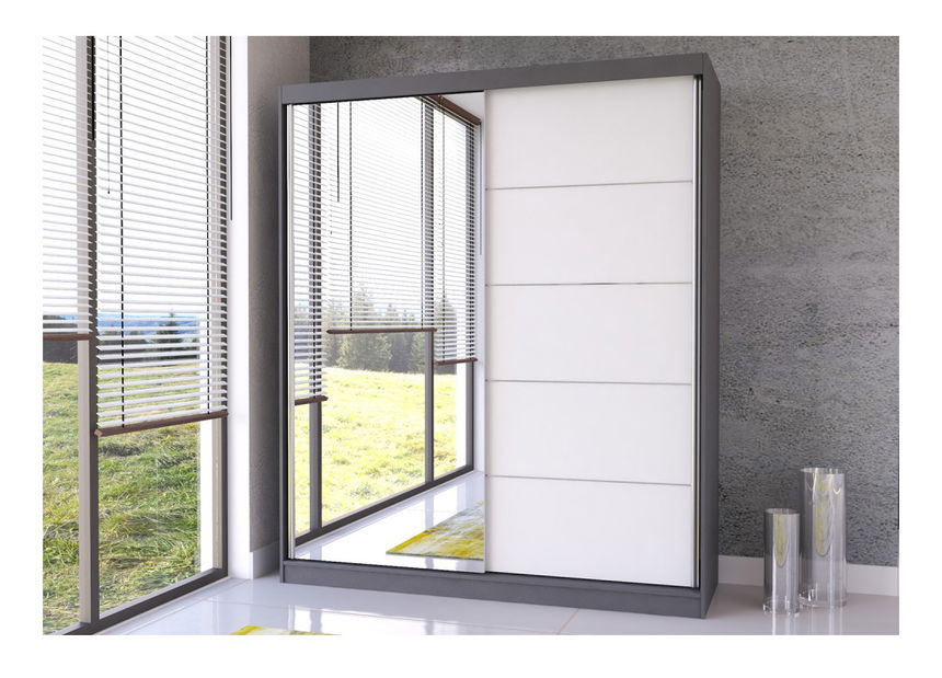 Dulap de haine Beyla 03 (negru + alb)