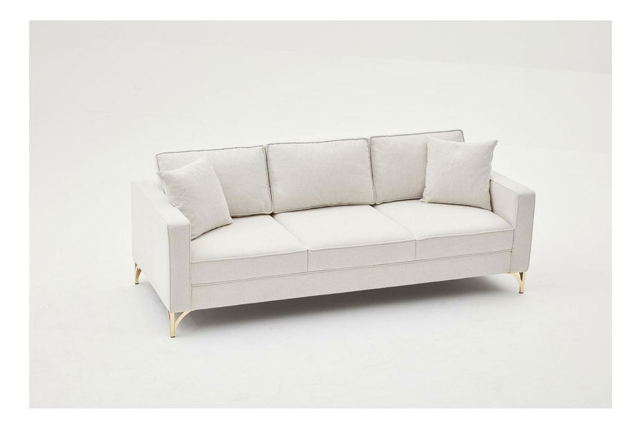 Háromszemélyes kanapé Berlunetta (krém + arany)