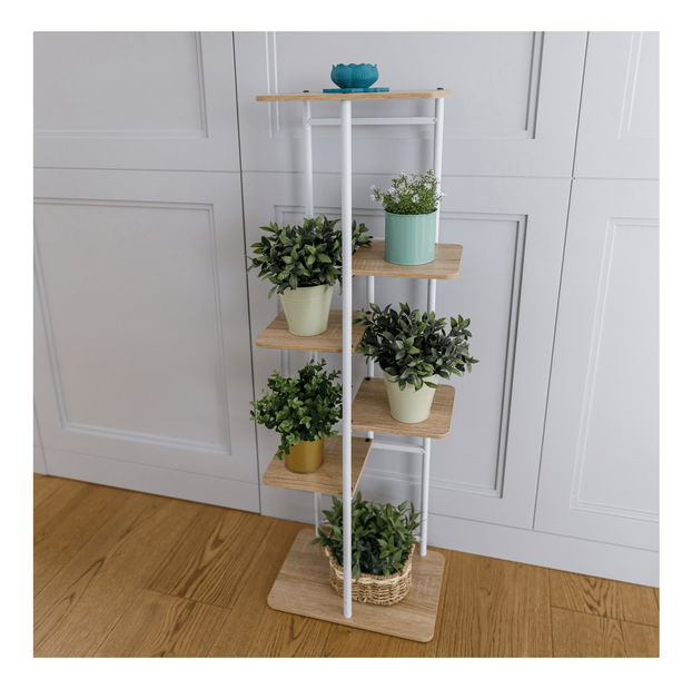 Suport flori Laban 2 (alb + stejar sonoma)