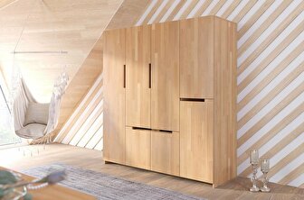 Šatníková skriňa Naturlig Larsos 4D5S (buk)