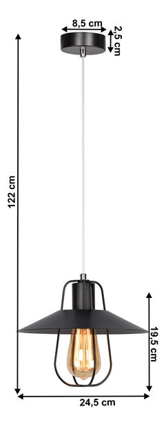 Visiaca lampa Tarun (čierna)