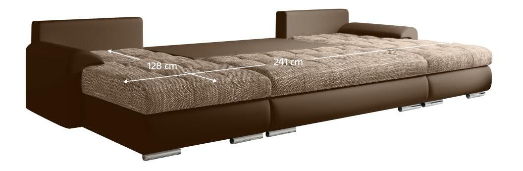 Rohová sedacia súprava U Tuzzo (ekokoža hnedá + hnedý melír)