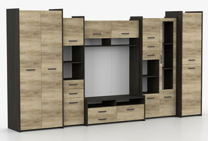 Set za dnevni boravak Moledo (sivi hrast + hrast canterbury)