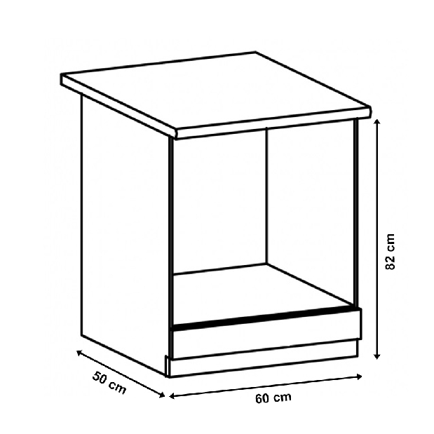 Dolná kuchynská skrinka na vstavané spotrebiče D60ZK Sillina (orech milano)