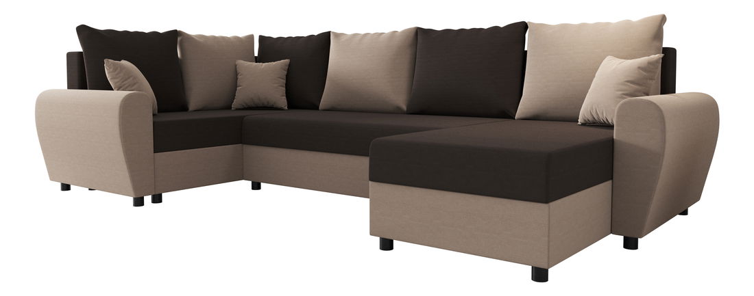 U alakú sarokkanapé Fleur Long (capuccino + sötétbarna) (B)