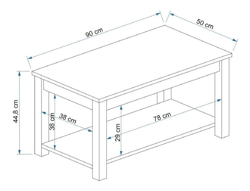 Konferenčný stolík Milasi 1 (biela + borovica atlantická) 