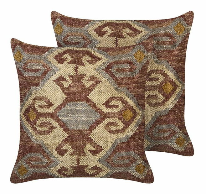 Sada 2 ozdobných vankúšov 45 x 45 cm Upad (viacfarebná)