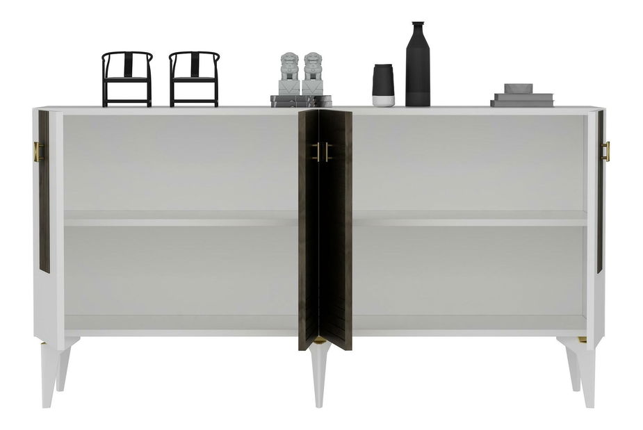 Konzolový stolík Nobate 1 (biela + orech) 