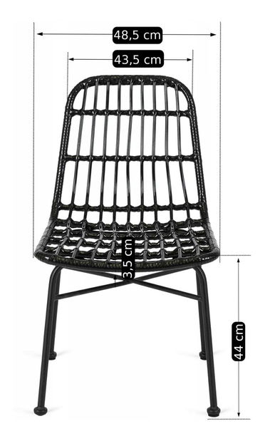 Scaun de grădină Wendats (negru) 