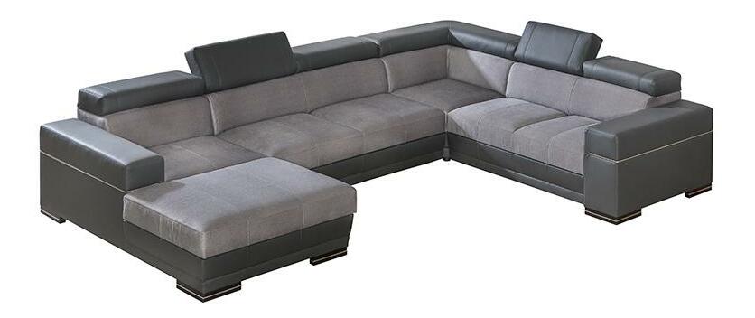 U-alakú sarok kanapé Pyrus 4 (szürke + fekete) (B)