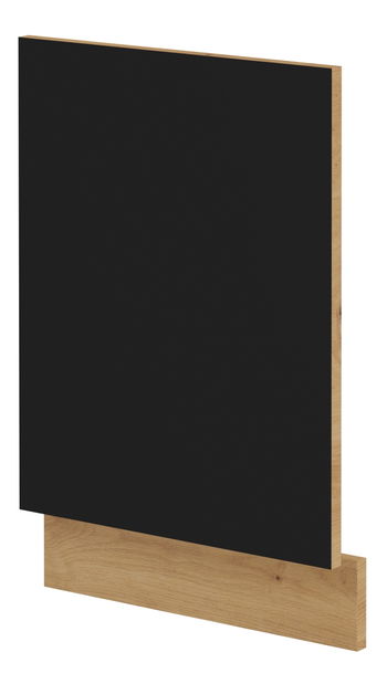 Predná kuchynská doplnková časť so soklom Miraluna (dub artisan + čierna matná)