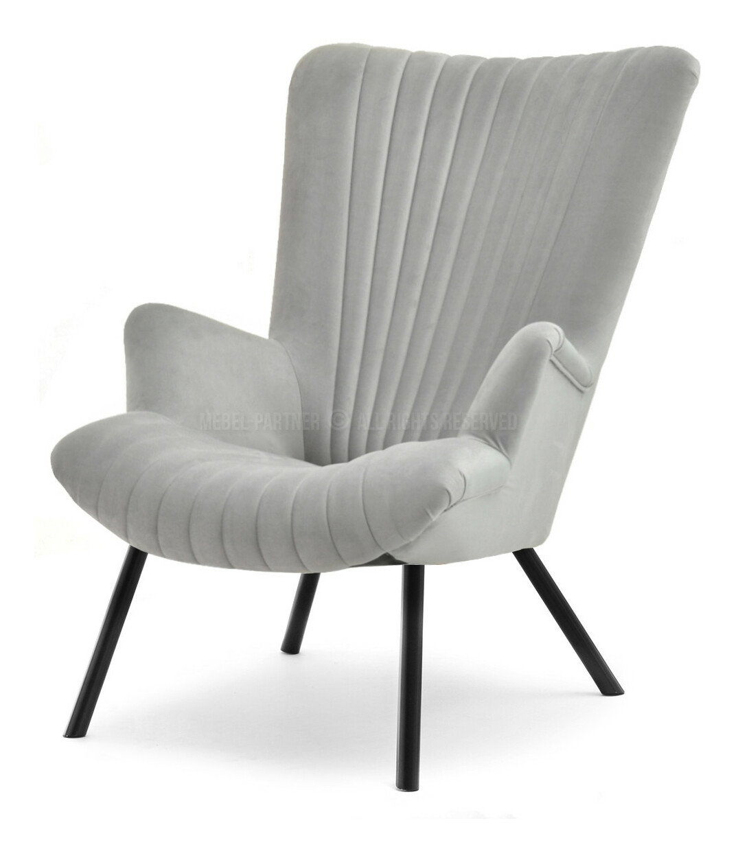 Dizájnos fotel Lanzaris (szürke + arany)