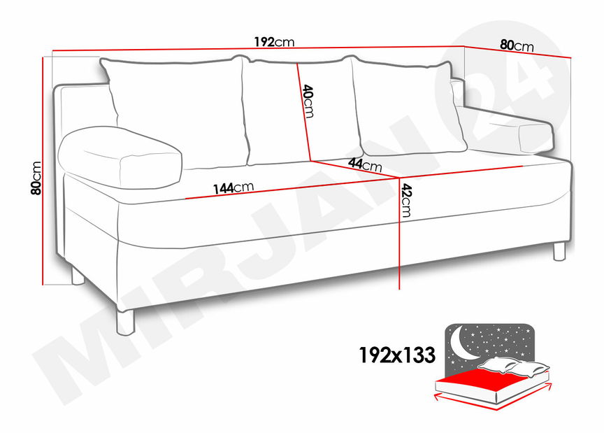Canapea Don (gri deschis) *vânzare stoc