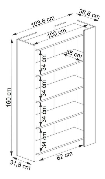 Regal Tilata (zafirov hrast + antracit)